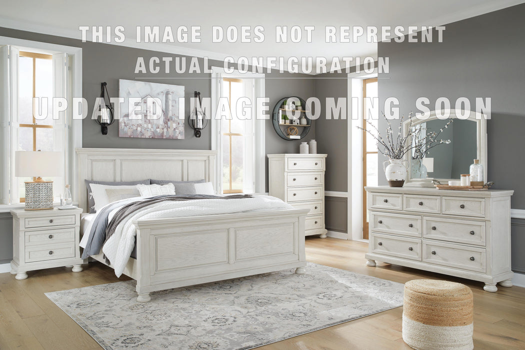 Signature Design Antique White Twin over Full Bunk Bed with Storage