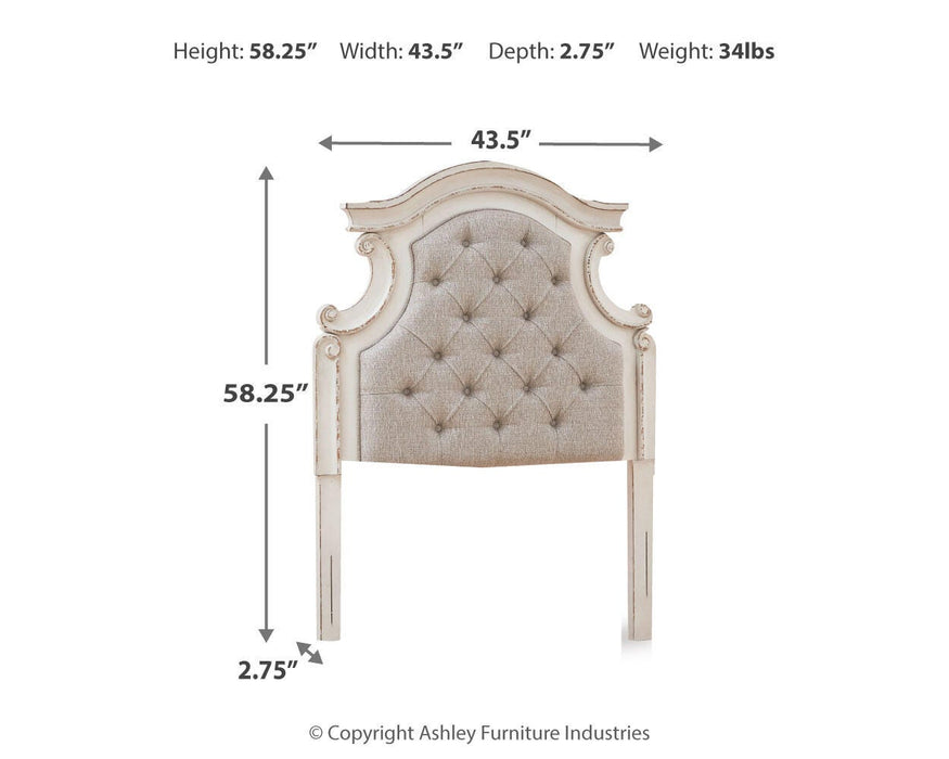 Signature Design Chipped White Twin UPH Panel Headboard