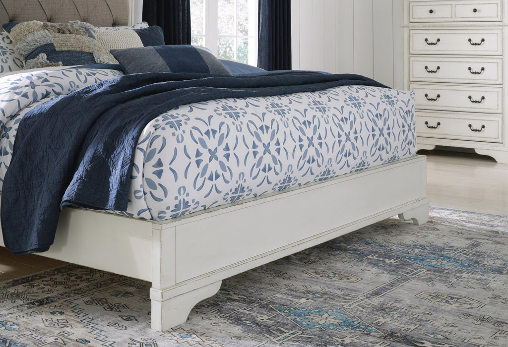 Signature Design Rustic Brown Queen Upholstered Panel Bed