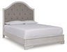 Signature Design Rustic Brown Queen Upholstered Panel Bed