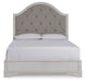 Signature Design Rustic Brown Queen Upholstered Panel Bed