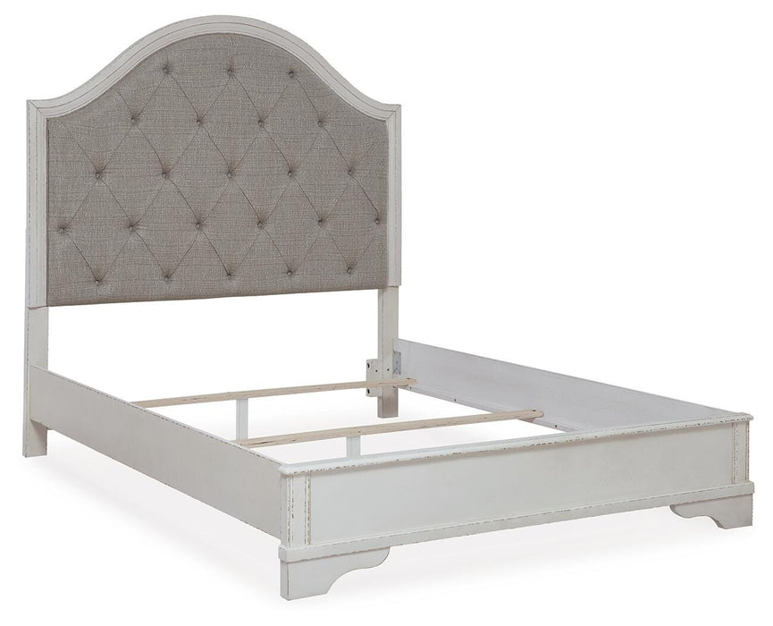 Signature Design Rustic Brown Queen Upholstered Panel Bed