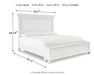 Benchcraft Whitewash California King Panel Bed with Storage Bench