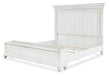 Benchcraft Whitewash California King Panel Bed with Storage Bench