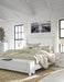 Benchcraft Whitewash California King Panel Bed with Storage Bench