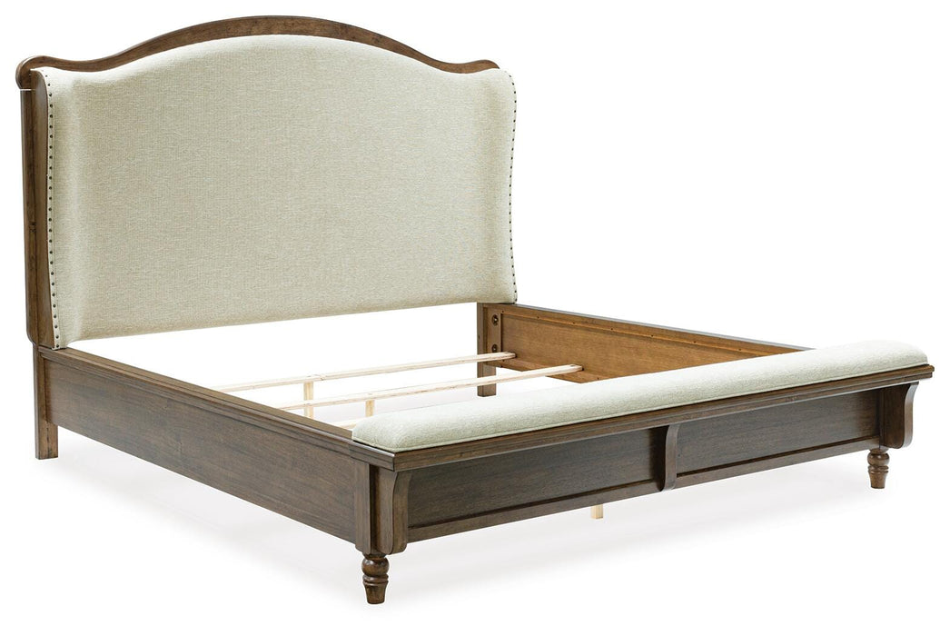 Benchcraft Brown California King Upholstered Panel Bed