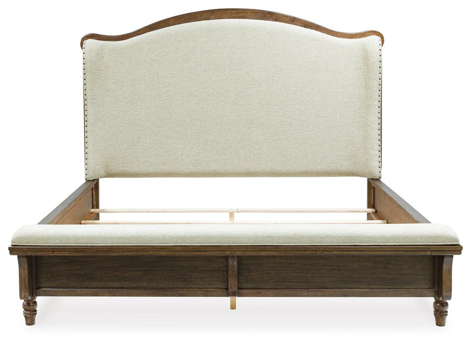 Benchcraft Brown California King Upholstered Panel Bed