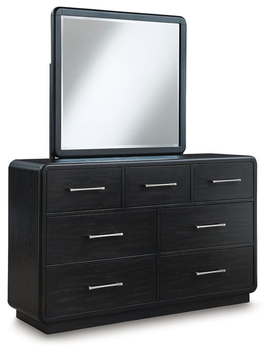 Signature Design Black Dresser and Mirror