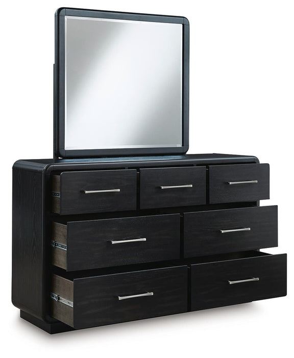 Signature Design Black Dresser and Mirror