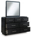 Signature Design Black Dresser and Mirror