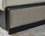 Signature Design Gray/Black California King Upholstered Panel Bed