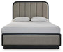Signature Design Gray/Black Queen Upholstered Panel Bed