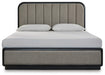 Signature Design Gray/Black California King Upholstered Panel Bed