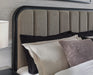 Signature Design Gray/Black California King Upholstered Panel Bed