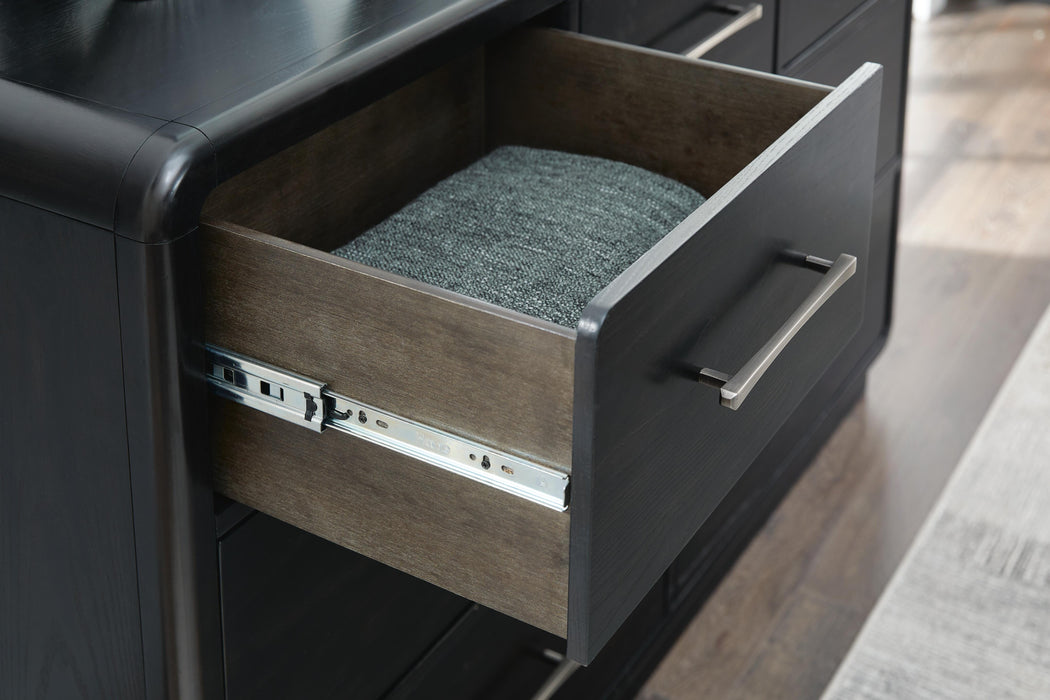 Signature Design Black Dresser and Mirror
