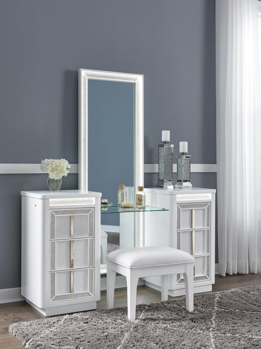 Signature Design White Vanity with Mirror
