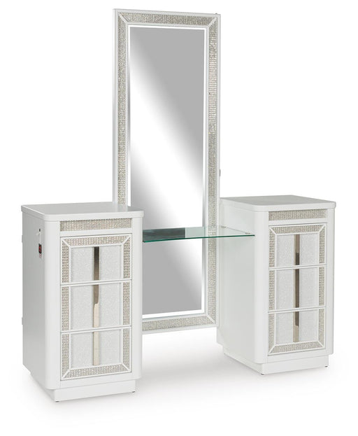 Signature Design White Vanity with Mirror