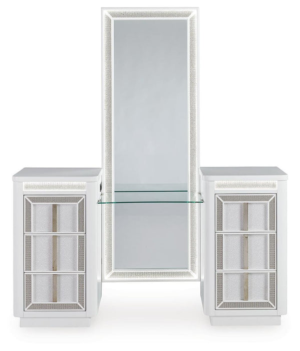Signature Design White Vanity with Mirror