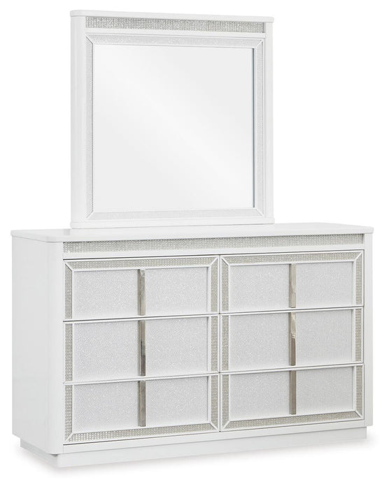 Signature Design White Dresser and Mirror