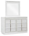 Signature Design White Dresser and Mirror
