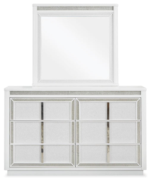 Signature Design White Dresser and Mirror