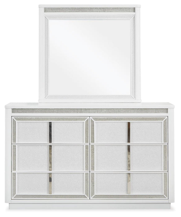 Signature Design White Dresser and Mirror