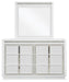 Signature Design White Dresser and Mirror
