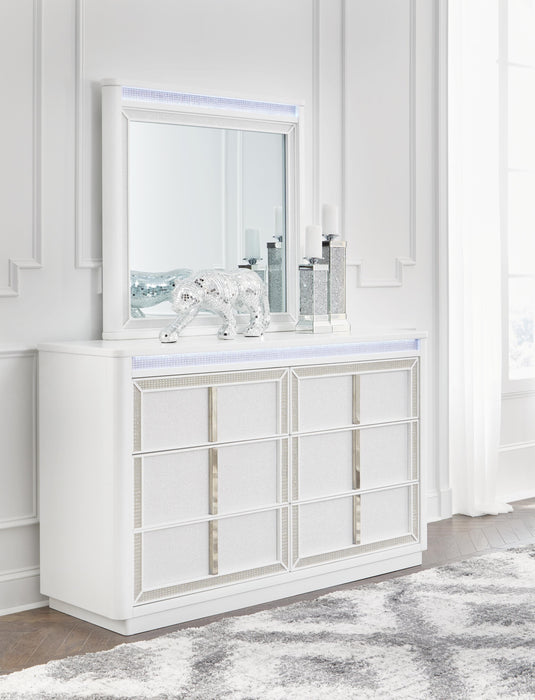 Signature Design White Dresser and Mirror