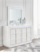 Signature Design White Dresser and Mirror