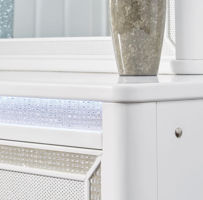 Signature Design White Dresser and Mirror