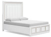 Signature Design White Queen Upholstered Storage Bed