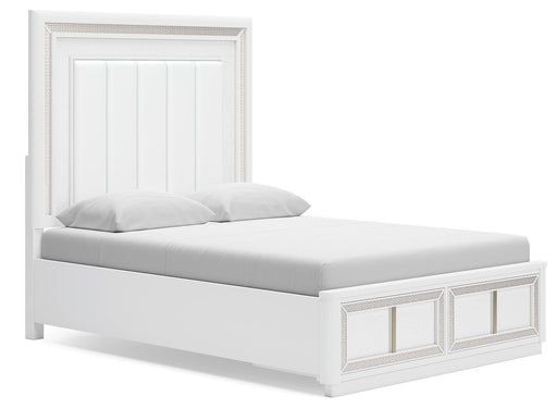 Signature Design White Queen Upholstered Storage Bed