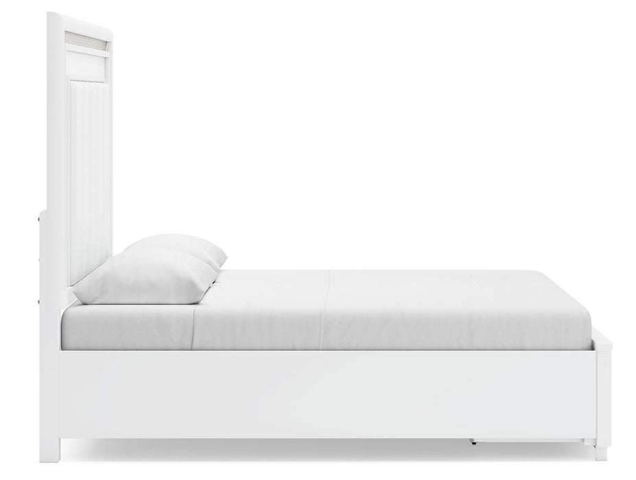Signature Design White Queen Upholstered Storage Bed