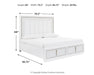 Signature Design White King Upholstered Storage Bed