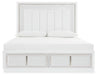 Signature Design White King Upholstered Storage Bed