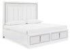 Signature Design White California King Upholstered Storage Bed