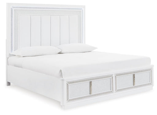 Signature Design White King Upholstered Storage Bed