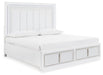 Signature Design White California King Upholstered Storage Bed