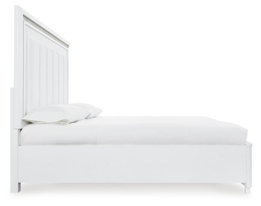 Signature Design White California King Upholstered Storage Bed