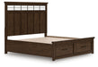 Signature Design Medium Brown King Panel Storage Bed