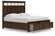 Signature Design Medium Brown King Panel Storage Bed