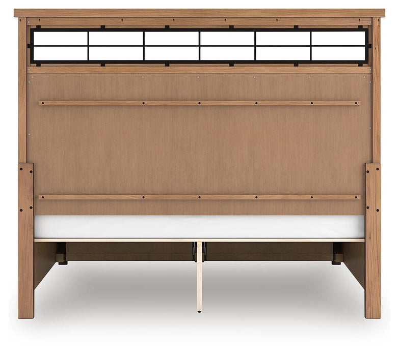 Signature Design Medium Brown King Panel Storage Bed