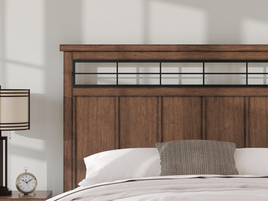 Signature Design Medium Brown King Panel Storage Bed