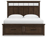Signature Design Medium Brown King Panel Storage Bed