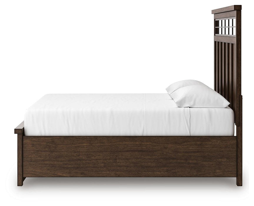 Signature Design Medium Brown King Panel Storage Bed