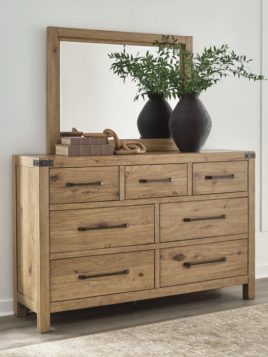 Benchcraft Light Brown Dresser and Mirror