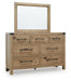 Benchcraft Light Brown Dresser and Mirror