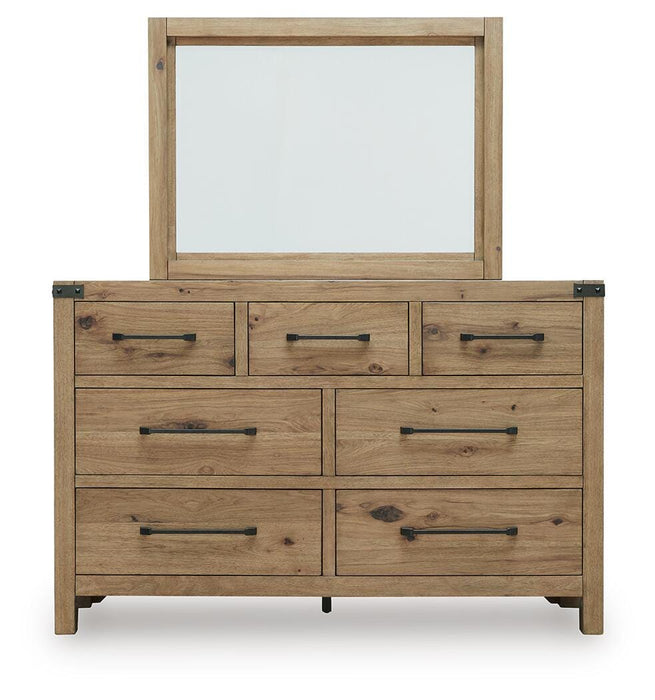 Benchcraft Light Brown Dresser and Mirror