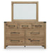 Benchcraft Light Brown Dresser and Mirror