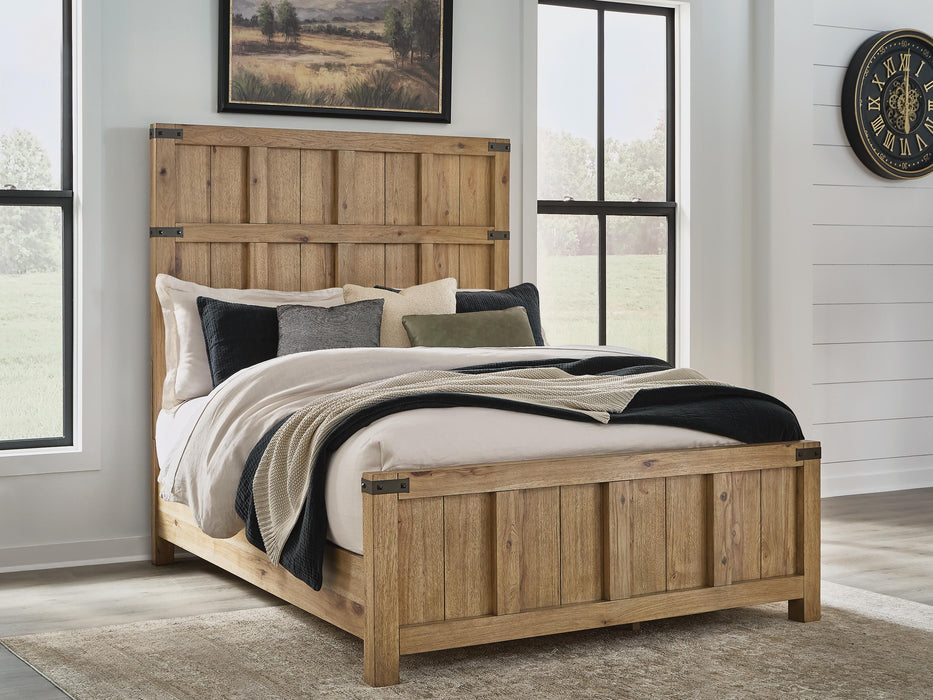 Benchcraft Light Brown Queen Panel Bed